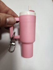 Mini Stanley Inspired Tumbler Keychain Chapstick Holder Lt Pink Twist Lid Gift