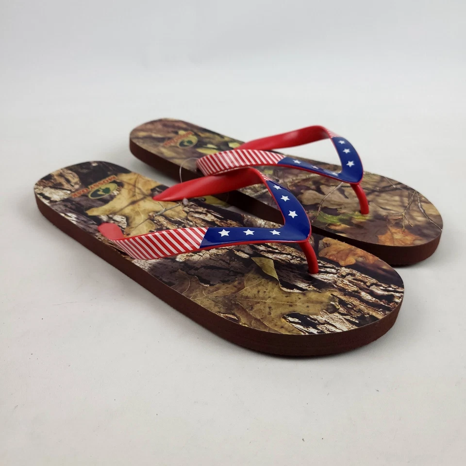 Mossy Oak Camo USA Flag Men’s Flip Flops Sandals | Size Medium 9/10 New - Image 3 of 4