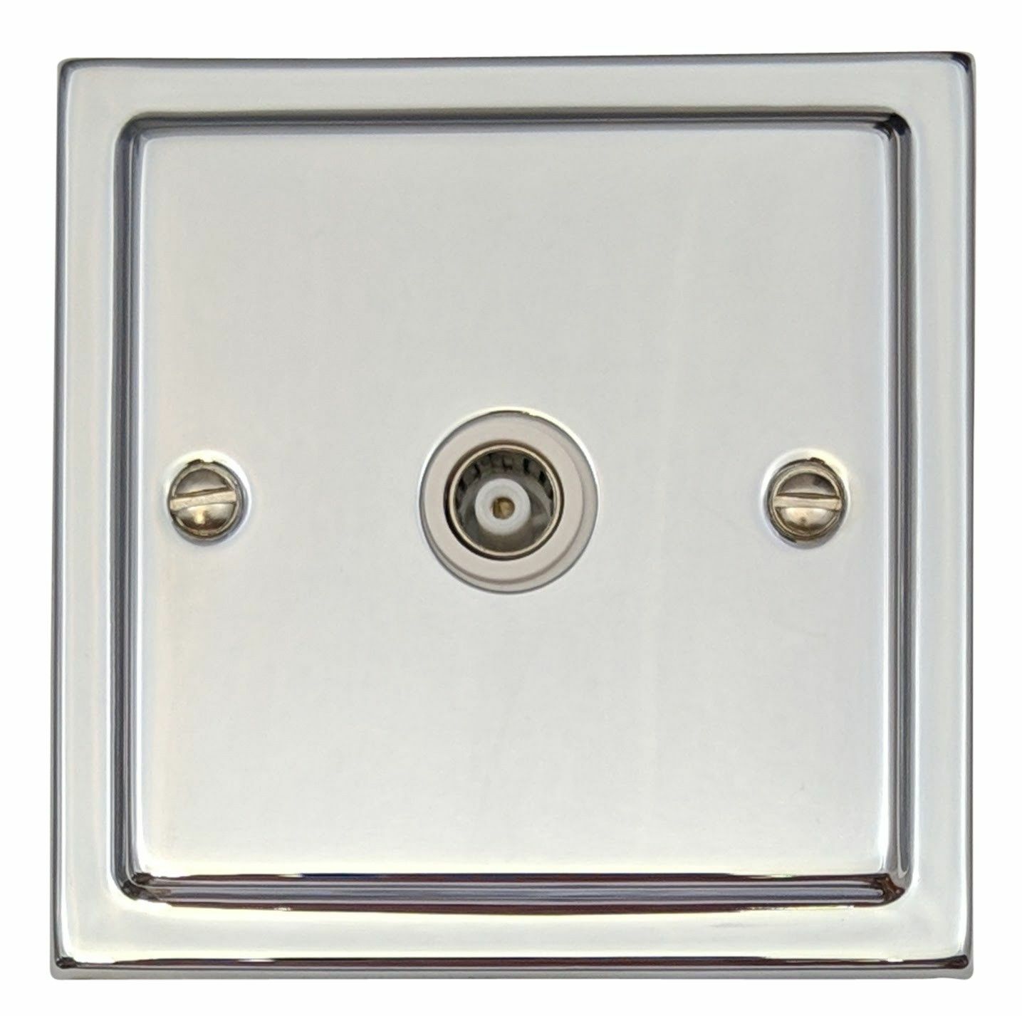 G&H TC35W Trimline Plate Polished Chrome 1 Gang TV Coax Socket Point