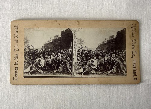 Victorian SCENES IN THE LIFE OF CHRIST Miller View Stereoview #7 MARK XI 8,9