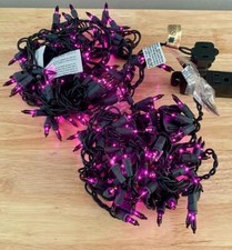 100 Count Purple Garland Halloween Mini Lights 1 strand of 100 Lights NEW