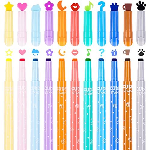 S Cute Candy Color Marker Pen 11pcs Mini Kawaii Novelty Stam