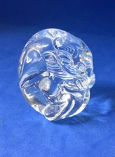 Signed Steuben Crystal Art Glass Dragon Hand Cooler, Paperweight Figurine