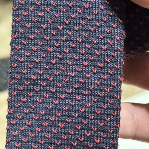 Surrey Collection Tie Neck Blue Red Made In The USA 100 % Wool Straight Edge - Picture 4 of 7