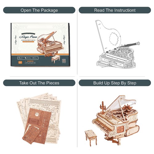 ROKR DIY Holzpuzzle Kits mit Musik 3D Gebäude Spielzeug Puzzle für Erwachsene Geschenke - Bild 7 von 7