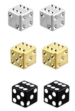 F&R Dice Bicycle Valve Caps Lowrider BMX Chopper Bike Beach Cruiser Schrader.