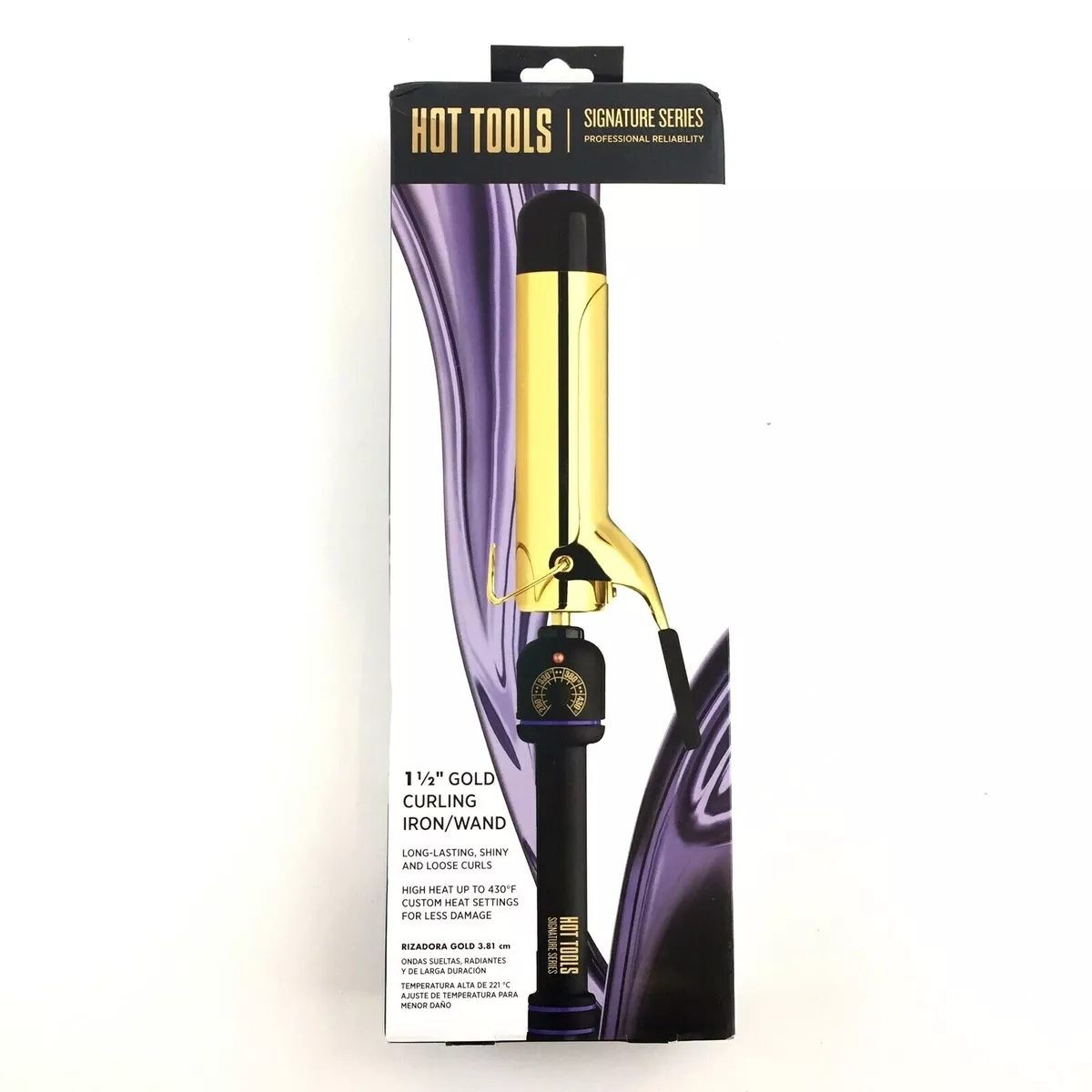 Hot Tools Signature Series 1 1 2 Gold Curling Iron Wand Model