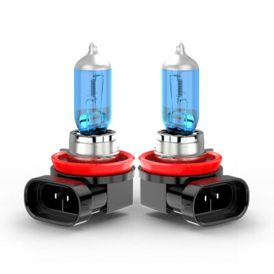 2x H11 Halogen 55W 12V Low-Beam Headlight/Fog/Driving Car Bulb White Blue Glass