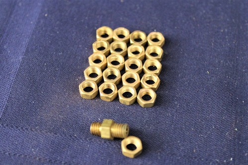 20 Vintage McCoy Hornet Dooling 10-32 Brass Needle Valve Jet Fitting Nut - Picture 2 of 2