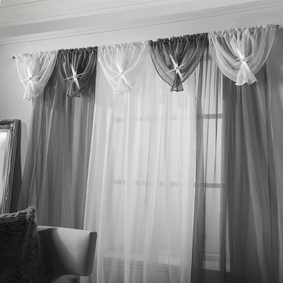 Diana Diamant Kragen Voile Swags, 2 Farben, schön, 22'' x 18'' hängende Größe,