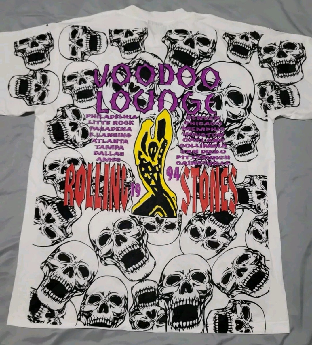 Rolling Stones　VOODOO LOUNGE　スカルTシャ 1994 Rolling Stones Voodoo Lounge Tour Skull AOP Shirt Size