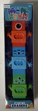 Ooly Monster Erasers Set 3 Blue Red Green School Fun Lot Bundle 112-084. DD