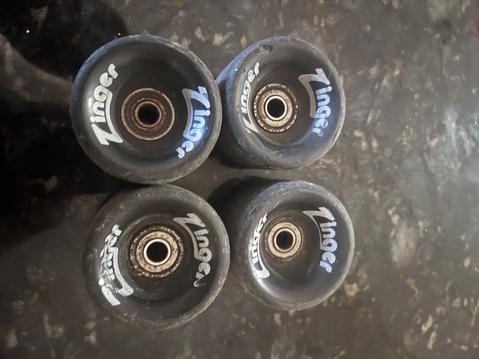 Vintage Zinger Roller Skate Wheels Set Of 4 Black eBay