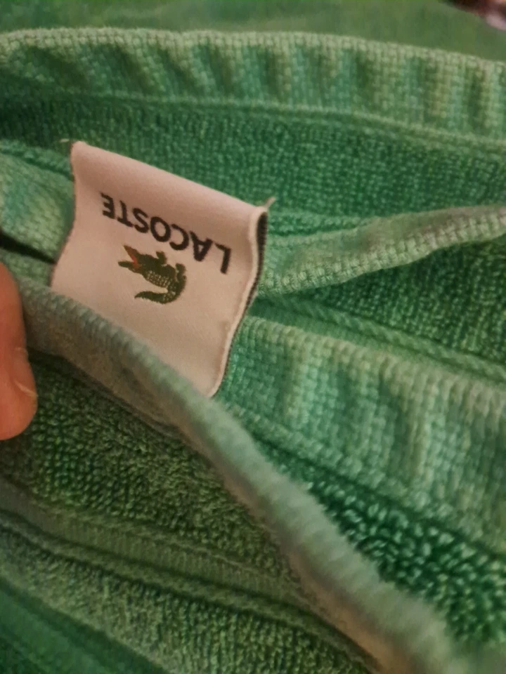 3 🐊LACOSTE Giant Alligator Logo Bath🫧Towels Cotton Croc Green 27"X51 - Image 3 of 4