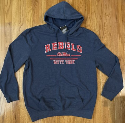 Men's Ole Miss Rebels Colosseum Athletics Bi-Blend Campus Hoodie NWT 2XL  XXL