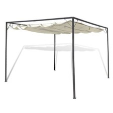 Pergola 9m² Mit Schiebedach – Terrassenüberdachung 3x3m, Anthrazit, 9x9cm Pfosten, Textildach 200g/m²