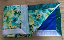 Handmade Quilted St Patrick's Day Shamrock Clover Baby Lap Blanket 31 x 33 Irish