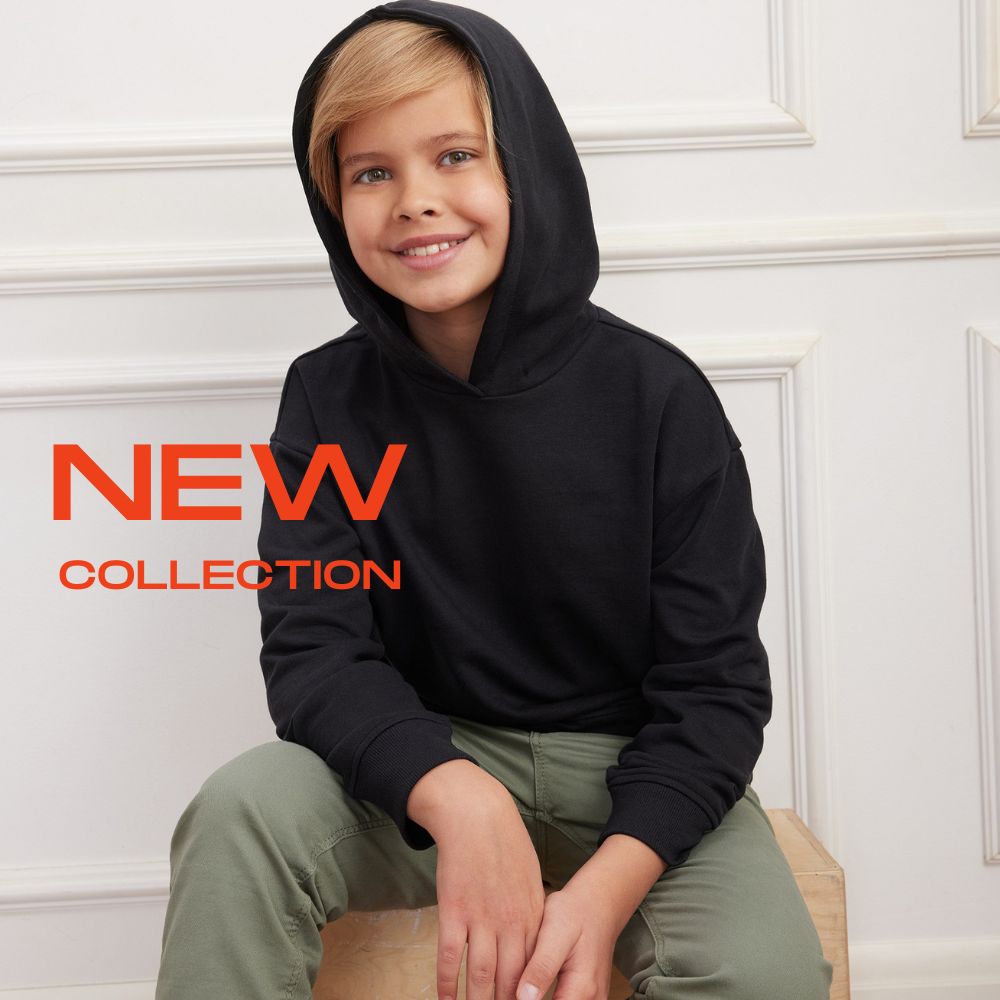 Kids Boys Girls Long Sleeve Black Hoodie Unisex Age 7-12 Years