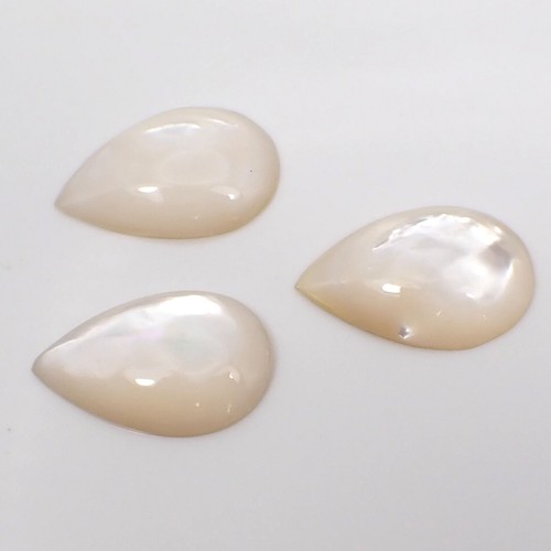 Qty 3 Teardrop 24x16mm Pear Cabochon Natural Mother Of Pearl, 7.0 grams - Afbeelding 9 van 10