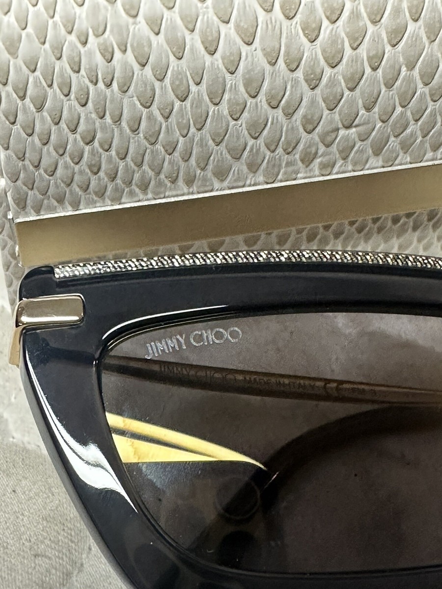 FINAL PRICE NEW JIMMY CHOO VELA/G/S 0EIB K1 GREY GOLD GLITTER SUNGLASSES Jimmy Choo Vela/g/s Sunglasses Women Gray Glitter Gold 55mm  main image 4