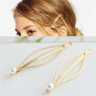 Women Girls Pearl Hair Clip Alloy Barrette Hairpin Accessories Elegant Headwear