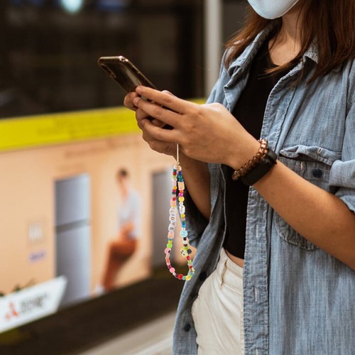 2 sztuki Szkło alfabet Wisząca lina Pasek na nadgarstek Dekoracja telefonu - Zdjęcie 10 z 12