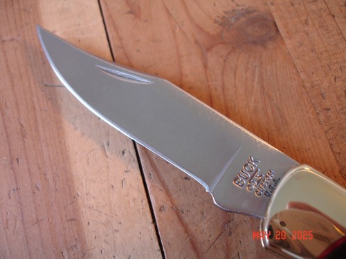 SUPERB JOE HOUSER CUSTOM BUCK KNIFE THE 055 FAUX SNAKESKIN HANDLES 420HC BLADE - Picture 9 of 22