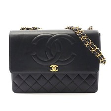 Chanel Lambskin Single Flap Shoulder Bag Women Black One Size 632373