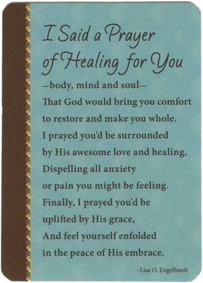 I Said a Prayer of Healing Laminated Prayer Cards, Wallet Cards - Pack of 25