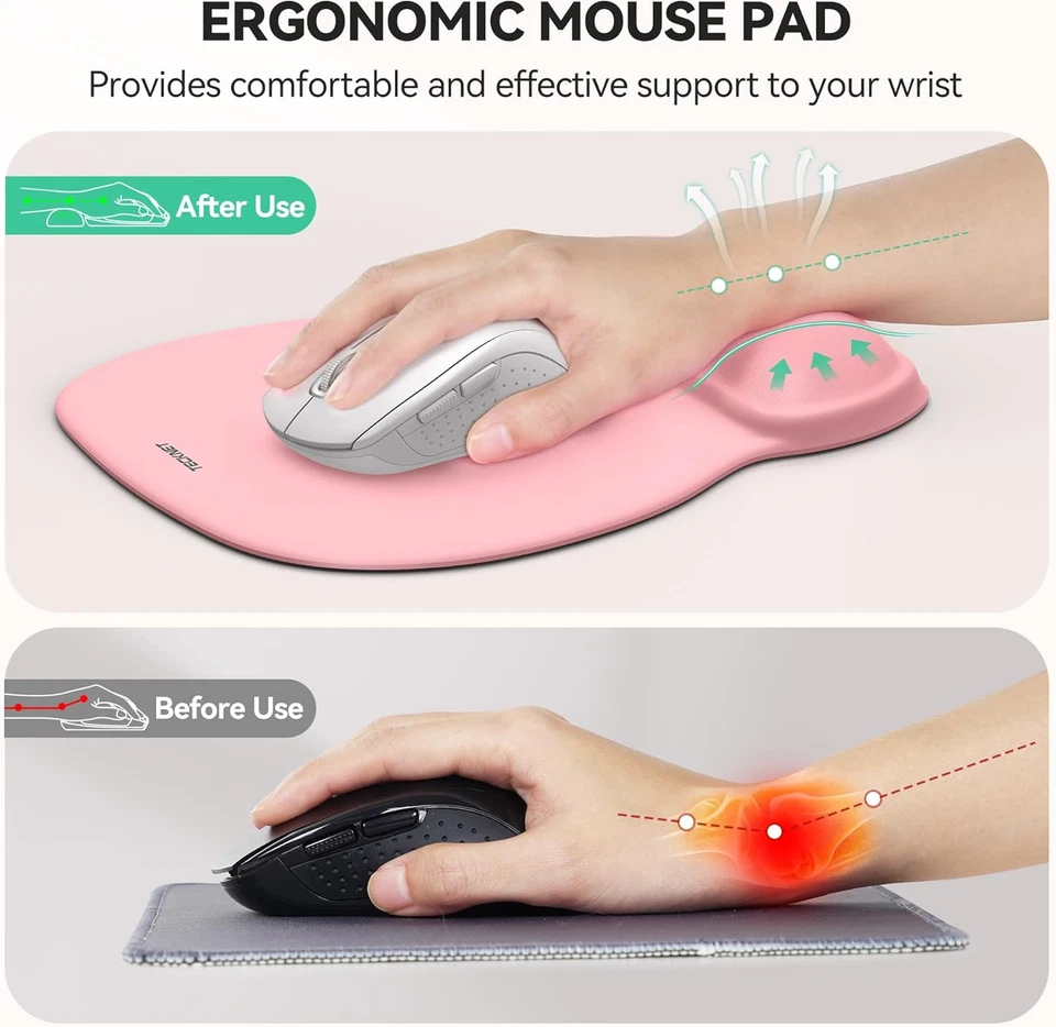 TECKNET Gel Mouse Pad with Wrist Rest, Ergonomic Office Mousepad with Wrist - Image 2 of 4