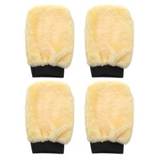 4 Autowaschhandschuhe 9\" x 5\" gelb für Car Wash Mitts