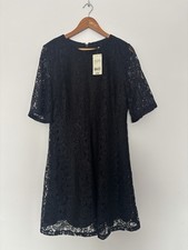 Peacocks Black Floral Lace Dress – UK 16 – NWT