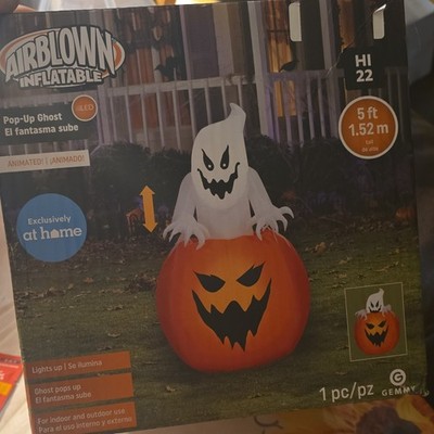 Gemmy Airblown Inflatable Pop-Up Ghost Pumpkin LED Animated Halloween Décor 5ft