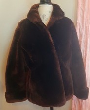 Vintage 1950s Faux Fur Coat