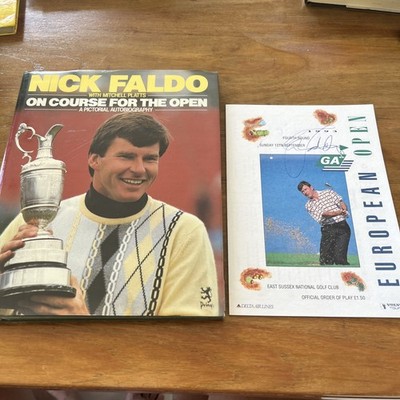Nick Faldo Book PLUS Hand Signed Nick Faldo 1993 European Open Order of Play