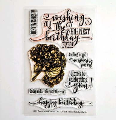 FLORAL BIRTHDAY CARDS My Sentiments Exactly Clear Stamps Sayings Hydrangea um312