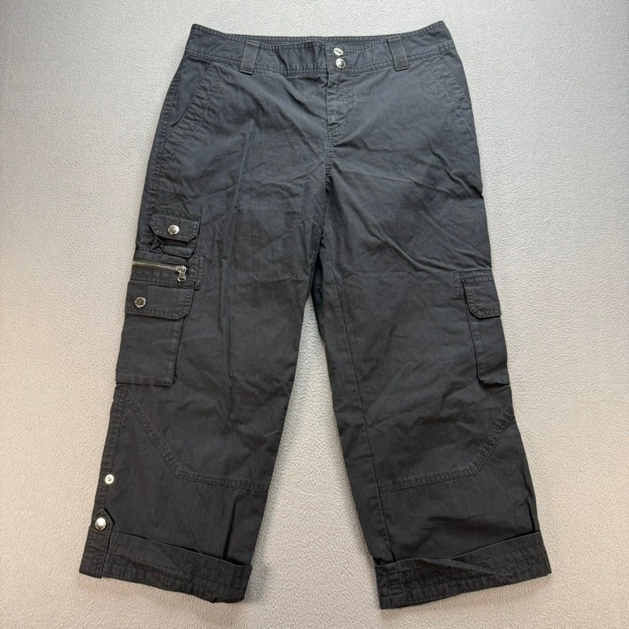 Lauren Ralph Lauren Cargo Pants Women 6P Black Petite Capris Utility Gorpcore