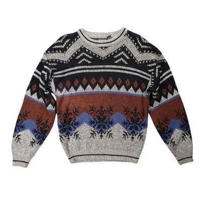 Honors Sweater Mens Medium Multicolor Excellent Vintage Geometric Nordic Knit