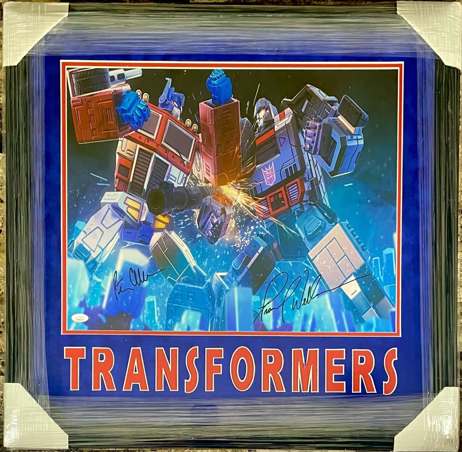 Frank Welker Autographed Signed & Peter Cullen Transformers Photo Framed Display JSA COA 