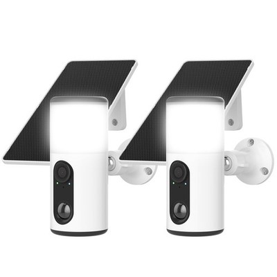 Floodlight with Solar Panel, 4MP Battery Powered Cameras for Home , 2 Way Aud...