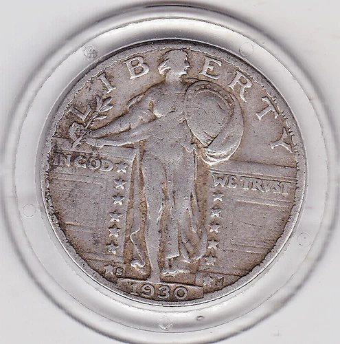 1930   S   Standing  Liberty  Quarter  (90% Silver)  Coin