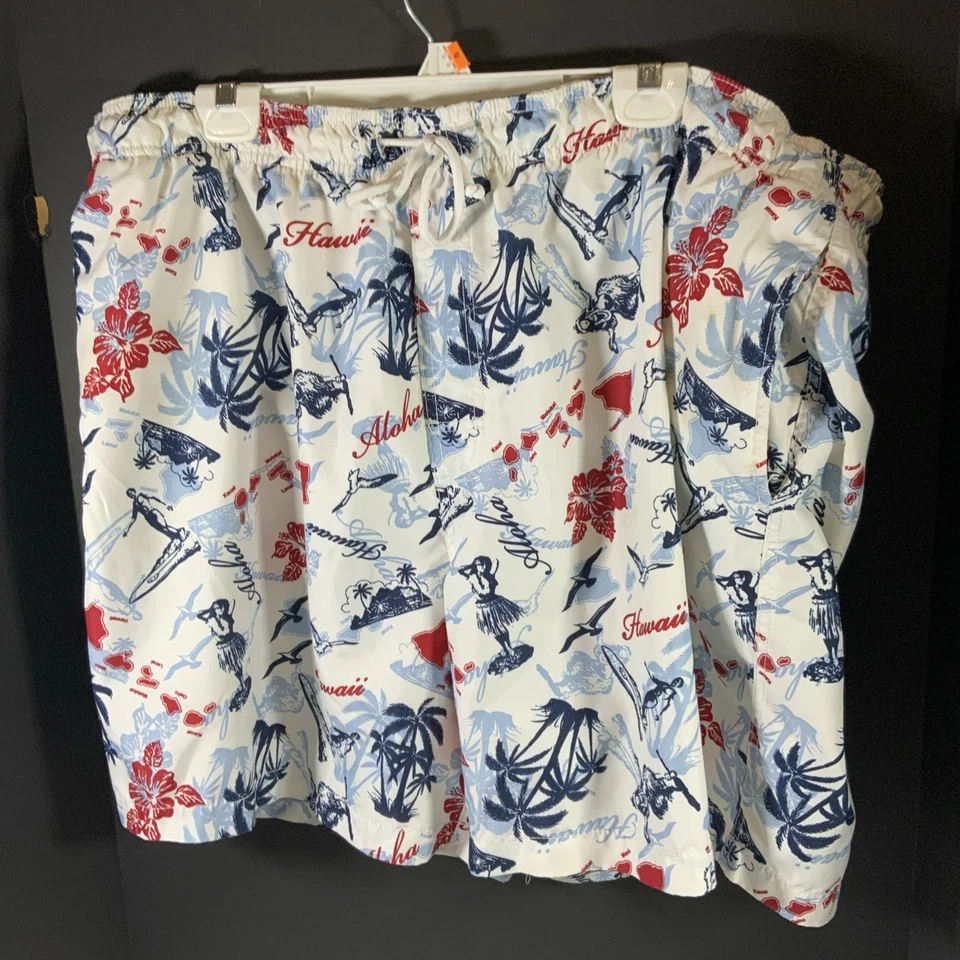 Bañador Islander bolsillos forrados/forro interior Hawaii Aloha para hombre XXL Foto 2 de 4
