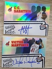 2005 Pack Wars Lot HOF'er CC SABATHIA, VICTOR  MARTINEZ On-Card Auto Indians!