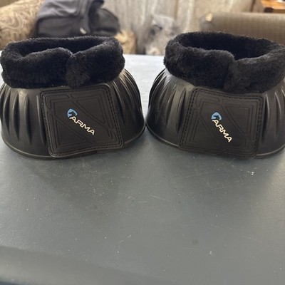 Arma Equine Defense System Fleece/Rubber Overreach Boots 134F Black