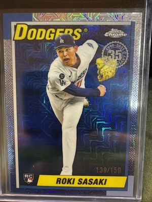 Roki Sasaki 2025 Topps Update 1990 Chrome Blue Refractor #U90C-40 139/150