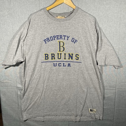 Vintage Russell Athletic UCLA Bruins College T-Shirt Herren Größe 2XL Tall grau 90er