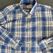 UNTUCKit Fiano Shirt Men's 3XLT Blue Plaid Long Sleeve Button Up Cotton Casual