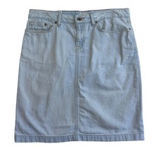 Vintage 1990s LL Bean Light Wash Denim Skirt Size 8 Favorite Fit Knee Length