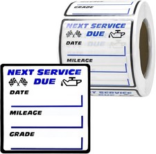 300 PCS Oil Change Stickers, 2" 2" Clear Auto Windshield Service Reminder Oil C