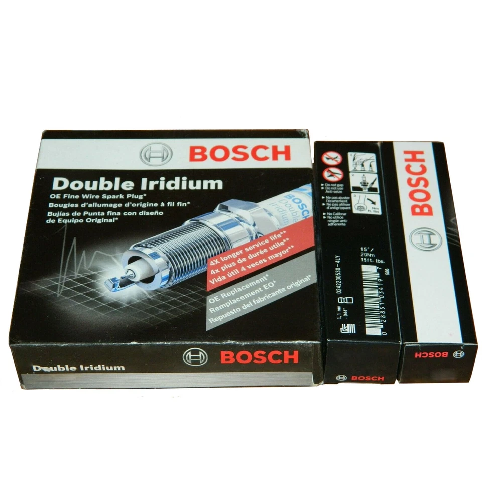 BOSCH Double Iridium Spark Plug 8PCS For Buick LaCrosse Cadillac XLR Ford E-150 - Image 2 of 4
